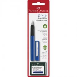 Stilouri scolare - Blister Stilou Scolar Albastru si 6 Cartuse Faber-Castell