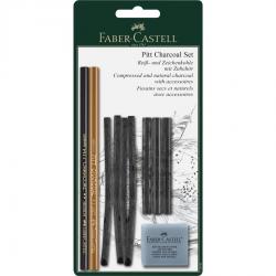 Faber-Castell - Blister Set 10 Bucati Pitt Monochrome Carbune Faber-Castell