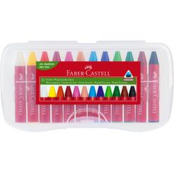 Articole Hobby & Scolare - Creioane Cerate 12 Culori Jumbo Cutie Plastic Faber-Castell