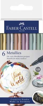 Markere metalizate - Markere Metallics Set 6 Buc Faber-Castell