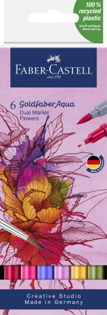Goldfaber Aqua - Set Markere Solubile FLORI 2 Capete Goldfaber Faber-Castell