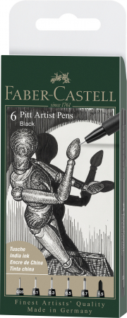NOU - Pitt Artist Pen Set 6 Buc 0.05, 0.1, 0.3, 0.5, 0.7, 0.15 Faber-Castell