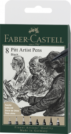 NOU - Pitt Artist Pen Set 8 Buc Negru 2022 Faber-Castell