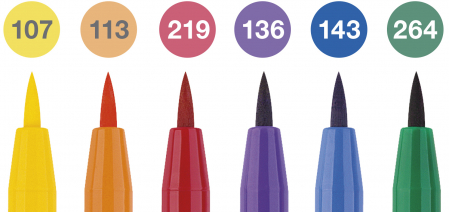 Pitt Artist Pen Set 6 Buc Culori de Baza 2022 Faber-Castell [1]