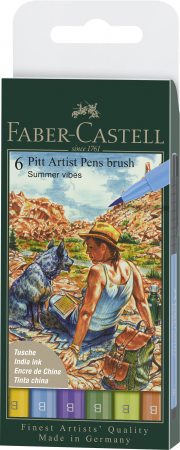 Pitt Artist Pen Brush - PITT ARTIST PEN SET 6 Buc CULORI VARA 2022 Faber-Castell