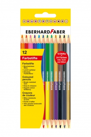 EberhardFaber - Creioane Colorate Bicolore 12*2, Eberhard Faber