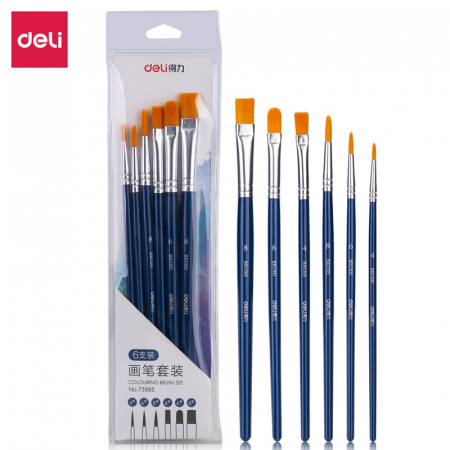 Accesorii pictura - Set de 6 Pensule (nr. 4, 6, 8) Deli