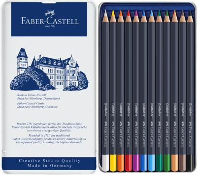 Creioane Colorate 12 Culori GoldFaber Cutie Metal, Faber-Castell [1]