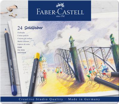 Creioane Colorate Permanente - Creioane Colorate 24 Culori GoldFaber, Faber-Castell