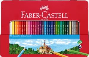 Creioane Colorate & Creioane Grafit - Creioane Colorate 36 Culori Cutie Metal, Faber-Castell