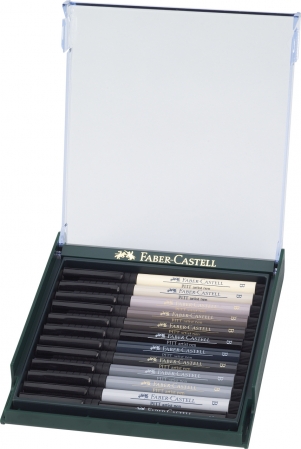 Cutie 12 Culori Pitt Artist Pen Nuante Gri Faber-Castell [2]