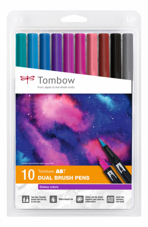 ABT - ABT Dual Brush Pen Galaxy Colors Set 10 Culori Tombow
