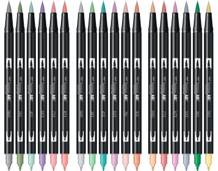 ABT Dual Brush Pen Pastel Colours - set 18 culori Tombow [4]