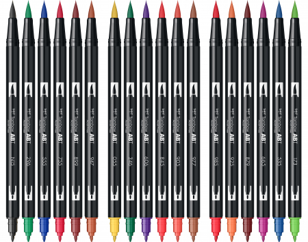 ABT Dual Brush Pen Primary Colours - set 18 culori Tombow [2]