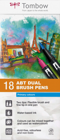 ABT - ABT Dual Brush Pen Primary Colours - set 18 culori Tombow