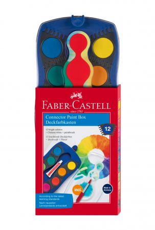 Back to School 2024 - Acuarele 12 Culori Albastru Connector, Faber-Castell
