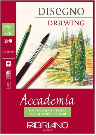 Fabriano - Bloc desen Accademia Disegno, A3, fără spiră, Fabriano