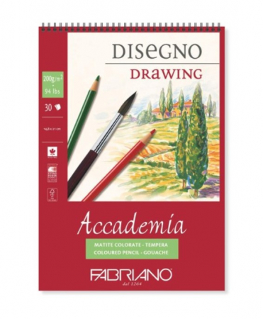 Fabriano - Bloc desen Accademia Disegno, A5, cu spiră, Fabriano