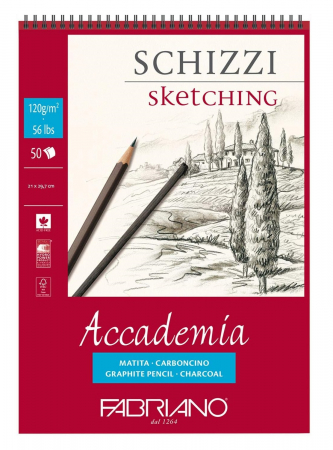 Fabriano - Bloc desen Accademia Schizzi, A4, cu spiră, Fabriano