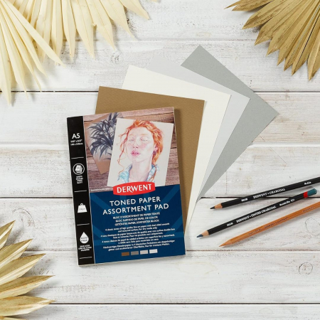 Bloc Desen Mixed Toned Paper Pad A5, 120gsm, 20 Foi, Derwent [5]