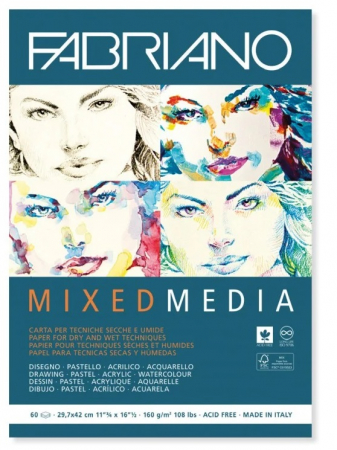 Fabriano - Bloc desen Mix Media, A3, fără spiră, Fabriano