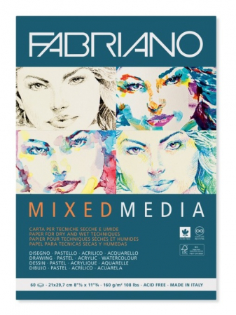 Fabriano - Bloc desen Mix Media, A4, fara spira, Fabriano