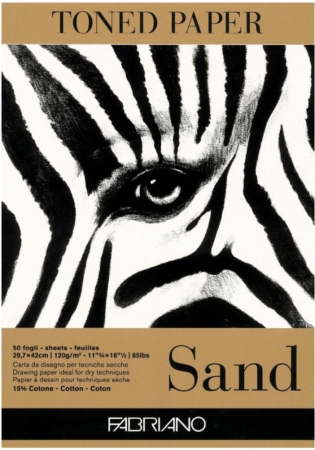 Fabriano - Bloc desen Toned Paper Sand, A3, 120g, 50 file, fără spirală Fabriano