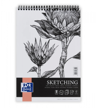 Bloc desen Sketching A4, 50 file, 120 g/mp, spira, colectia Artistic, Oxford