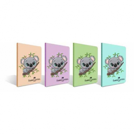 Faber-Castell - Caiet Capsat A4 100F Velin Coperta PP Koala Faber-Castell