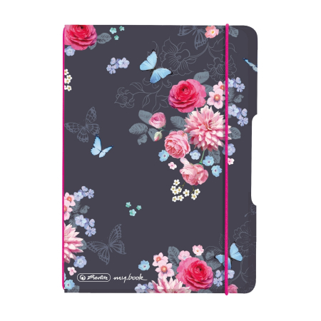 Caiete - Caiet my.book flex A5, 40 file, patratele, Ladylike Flowers, Herlitz