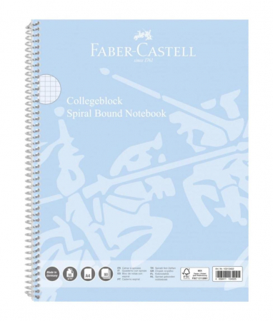 Faber-Castell - Caiet Spira A4 80F AR Coperta Bleu Sky, Faber-Castell