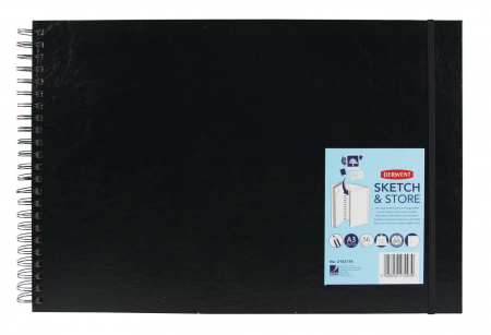 Brand - Caiet Spira pt Schite si Desen A3 56F 165G cu Mapa Professional, Derwent