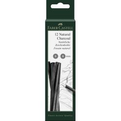 Carbune Natural Pitt Monochrome 12 buc, 5-8 mm Faber-Castell [1]