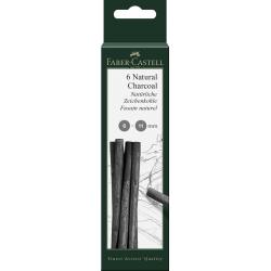 Carbuni Pitt - Carbune Natural Pitt Monochrome 6 buc, 6-11 mm Faber-Castell