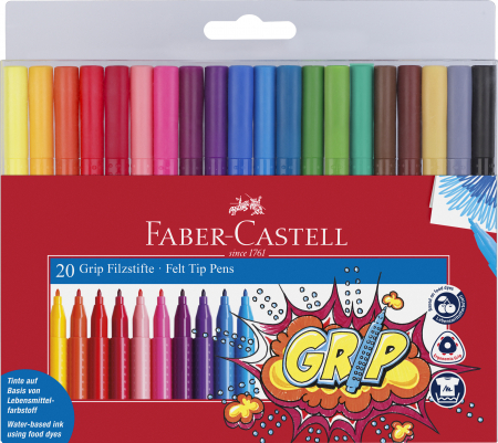 Carioci Grip 20 de culori Faber-Castell [0]