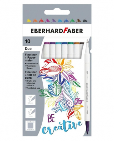 Brand - Carioci 10 Culori 2 Capete Carioca+Liner, Eberhard Faber