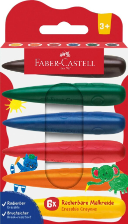 Creioane cerate - Creioane Cerate Degete Set 6 culori, Faber-Castell