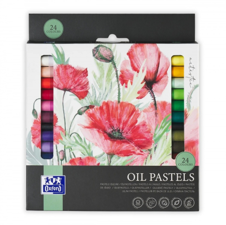 Creativitate - Creioane Cerate Oil Pastels, 24 culori, colectia Artistic, Oxford