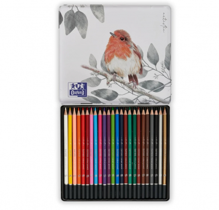 Creioane color,24 culori, in cutie metal, colectia Artistic, Oxford [1]