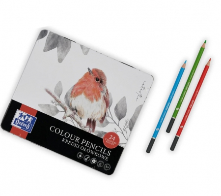 Creioane color,24 culori, in cutie metal, colectia Artistic, Oxford [4]