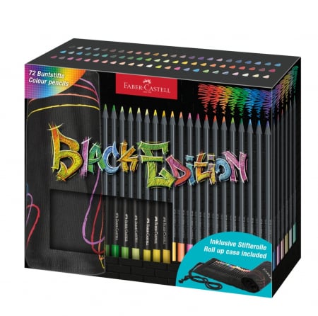 Rollup Creioane Colorate 72 Culori BLACK EDITION, Faber-Castell [1]