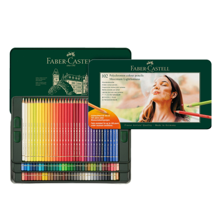 Polychromos Creioane Colorate si Pasteluri - Creioane Colorate 102 Culori Polychromos, Faber-Castell