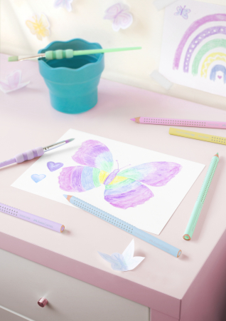 Creioane Colorate 5 Culori Pastel Jumbo Grip, Faber-Castell [3]