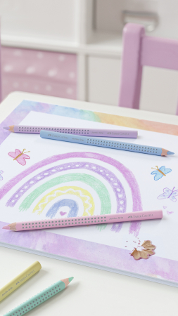 Creioane Colorate 5 Culori Pastel Jumbo Grip, Faber-Castell [1]