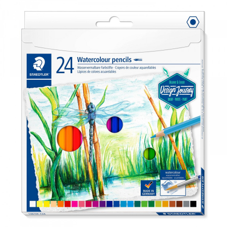 Creioane Aquarelle - CREIOANE COLORATE AQUARELLE 24 CULORI CUTIE CARTON STAEDTLER