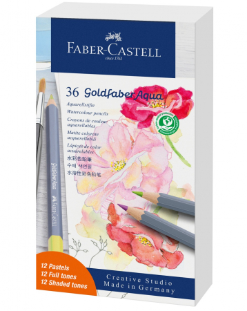 Creioane Colorate Aquarella - Creioane Colorate Aquarelle 36 Culori GoldFaber Cutie Studio, Faber-Castell