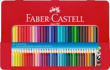 Creioane colorate si seturi cadou Grip - Creioane Colorate Grip 2001 36 culori / cutie metal Faber-Castell