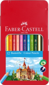 Creioane Colorate & Creioane Grafit - Creioane Colorate In Cutie Metal 12 culori in cutie metal Faber-Castell