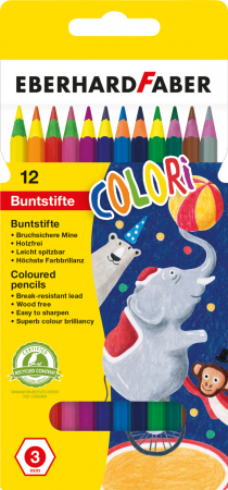 EberhardFaber - Creioane Colorate Plastic 12 Culori Corp Color EBERHARD FABER