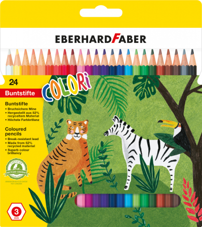 EberhardFaber - Creioane Colorate Plastic 24 Culori Eberhard Faber